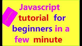 JavaScript tutorial for beginners master it in a few minutes ## JavaScript