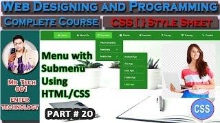 How to Create Dropdown Menu with Submenu in HTML and CSS | CSS Tutorial for Beginners in Hindi