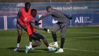 Footage of Gueye injuring Mbappé, who is now a doubt for the game vs Real Madrid