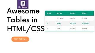 Bootstrap HTML table tutorial 2022 | Create good looking html tables using bootstrap