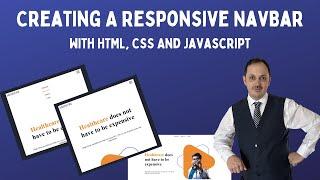 Responsive navbar tutorial using HTML, CSS and Javascript