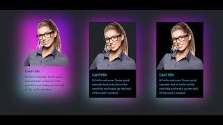 Create HTML profile card with glow effect using Bootstrap 5 and CSS