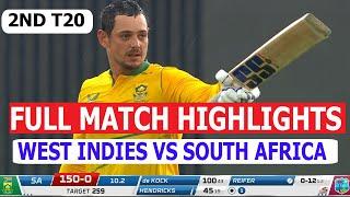 2nd T20 Match | South Africa Vs West Indies | Match Highlights | SA Vs WI | Cricket Highlights