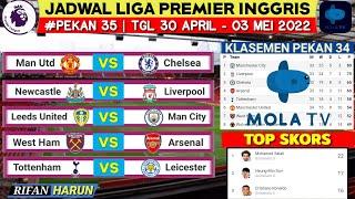 Jadwal Liga Inggris Pekan 35 | Manchester United vs Chelsea | Klasemen Premier League 2022 | Live