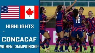 USA W vs Canada W Highlights & All Goals | CONCACAF Women Championship 2022 Final | 7.18.2022