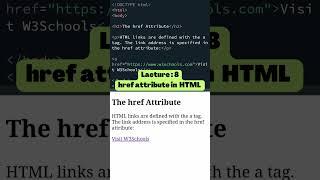 Use of href attribute in HTML #webdevelopment #html #css #coding #ytshorts #shorts