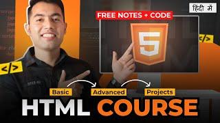 HTML Complete Tutorial for Beginners in Hindi????Free Notes + Codes