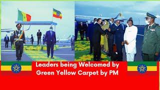 Leaders Being Welcomed on Green Yellow Carpet by Abiy Ahmed | Ethiopia | Africa