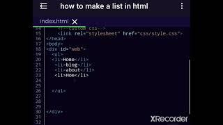 How to make a list in HTML||Tutorial on making a list in html||