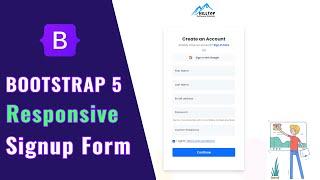 Responsive Signup Form Using Bootstrap 5 | Bootstrap 5 Signup Form | Bootstrap 5 Projects In Hindi