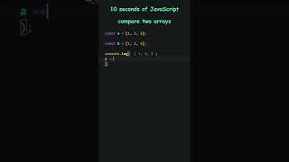 10 seconds of JavaScript | Compare two arrays