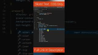 How To Create Sliced Text Animation Using CSS Only | Pure CSS Tricks | Web Design #shorts #webdesign