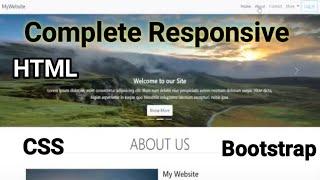 Complete Responsive  Website Using HTML,CSS & Bootstrap | Project 4 | Tutorial for Beginners |