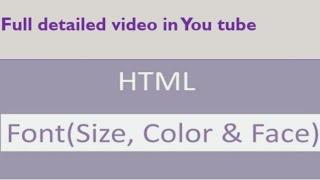 Html font tag | Html Font Attributes | Html font tag program