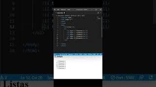 Listas HTML5. Listas ordenadas y listas  no ordenadas en Html. #html5 #programacion