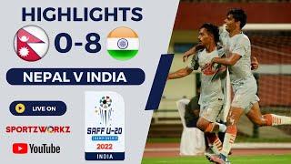 Match 8 || Nepal vs India Full Highlights || SAFF U20 Championship 2022 || Sportzworkz