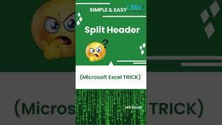 Using the Split Option | Split Header & Footer in Excel  #trending #shorts #excel