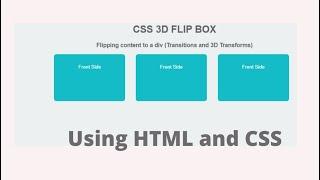 How To Make 3D Flip Effect In HTML and CSS | Create Flip Card In HTML CSS Step by Step