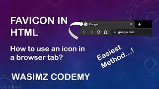 How to Add A Favicon to A Website in HTML | HTML for Beginners | Urdu/Hindi | Wasimz Codemy