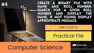 CBSE Class 12 Computer Science Complete Practical File, Program 4, Free pdf download #anjaliluthra