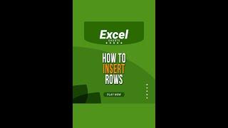 How to Insert Rows Easily in Excel | Excel | Tutorials | Youtube Shorts #shorts #short