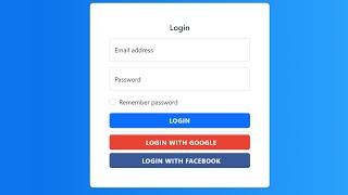 Create fast login page using HTML, CSS Bootstrap with source code