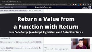 Return a Value from a Function with Return (Basic JavaScript) freeCodeCamp tutorial