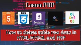 How to delete table row data from database in HTML,MYSQL and PHP