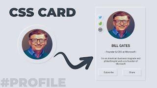 Animated Profile Card UI Design Using HTML & CSS | CSS Card Hover Effects