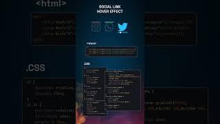 Social Media Hover Link #html5 #css3 #subscribe #coding #webdesign #tutorial #share #likeforlikes