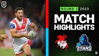 NRL 2023 | Dragons v Titans | Match Highlights