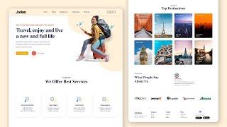 How To Make a Responsive Travel and Tour Website In HTML CSS & JavaScript | Complete Website