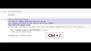 How to comment multiple lines at Once - Jupyter-Notebook