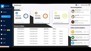 Building an Interactive Admin Dashboard with HTML, CSS, and JavaScript: Beginner's Guide