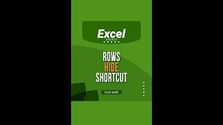 Rows Hide Shortcut in Excel | Excel | Tutorials | Youtube Shorts #shorts #short