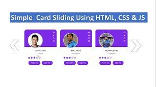 How To Make Simple card Slider HTML CSS and JavaScript