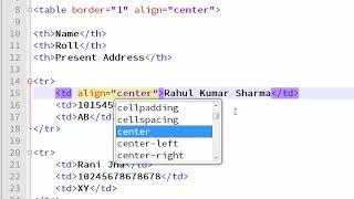 43. How to Align Table Content | HTML in Hindi | DJVM Tech Point