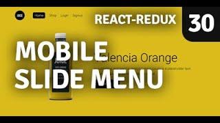 Mobile Slide Menu in React Redux | Redux Shopping Cart | Part 30