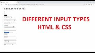 How to create a form in webpage using different input types #html #css #trending #video