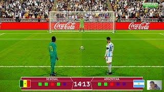 Senegal vs Argentina - Penalty Shootout | FIFA World Cup | Messi vs Mane | eFootball PES Gameplay