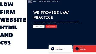 How to make a Law Firm website in HTML CSS Bootstrap Javascript | Source code