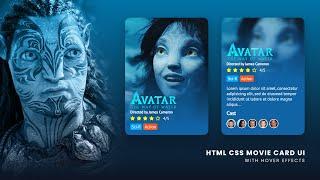 Avatar | Movie Card UI Design in Html & CSS with Cool Hover Effects