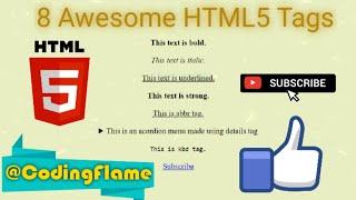 Add anchor tag and 7 more HTML 5 Tags To Style Texts easily Very Important For Website Development