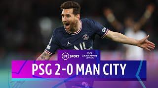 PSG v Man City (2-0) | Messi bags first PSG goal with screamer | Champions League Highlights