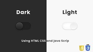 Dark and Light Theme Toggle Animation with CSS and JavaScript | For Beginners