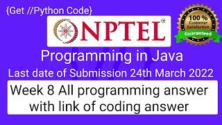 NPTEL Programming in Java week 8 all 5 programming assignment answer with code link