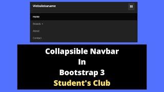 Collapsible Navbar In Bootstrap 3 | Dropdown Menu In Bootstrap 3 Tutorial #15