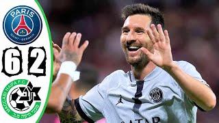 PSG vs Maccabi Haifa 6-2 Messi Hat trick - Extended Highlights - All Goals 2022 HD