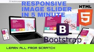 How to Create An Image Slider in HTML and CSS  bootstrap Step by Step | Responsive Image SlideShow