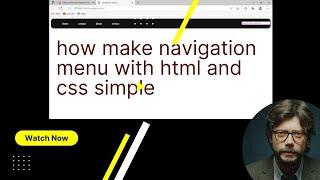 Navigation menu using simple HTML and CSS | simple project | web learning